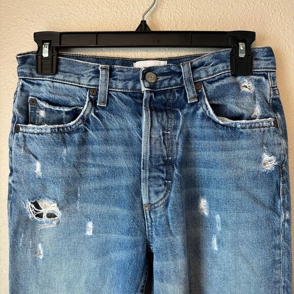 Boyish Jeans Tommy in Stage Door Mid Rise‎ Distressed Cotton Crop Size 26 - Picture 3 of 13